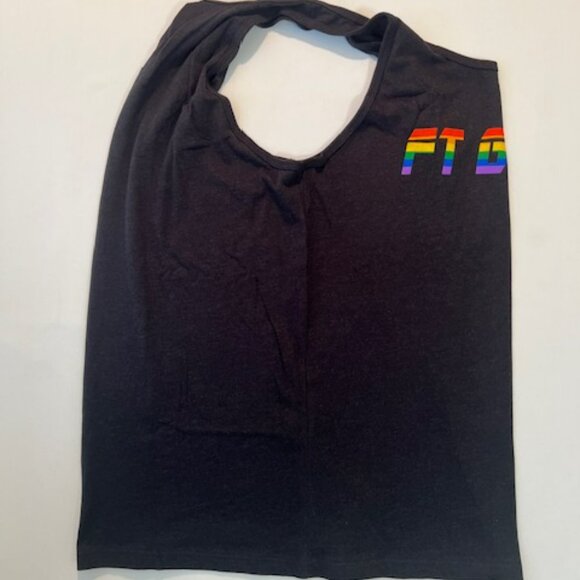 Fort Troff Size L Cotton Blend GRUNT PRIDE Tank Top - Black/PRIDE Colors - Picture 6 of 9